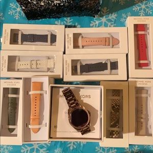 Used Michael Kors Access Smart Watch with 9 bands!